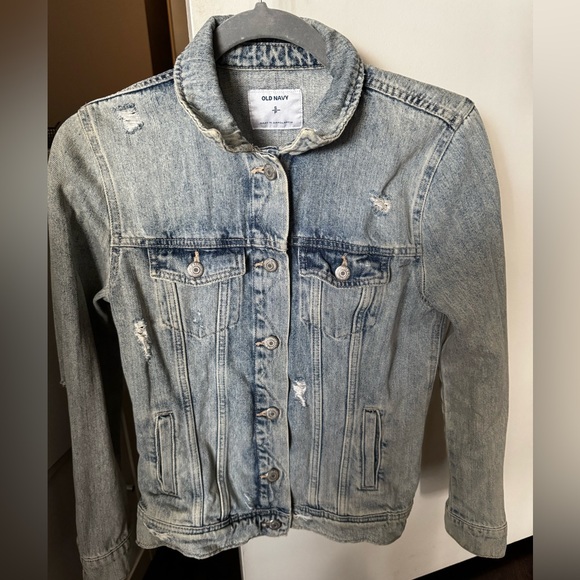 Old Navy Jackets & Blazers - Old Navy Distressed Denim Jacket Women's Size Small Light Wash 100% Cotton